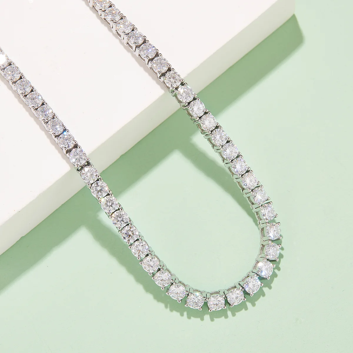 Classic Four-Prong Tennis Bracelet S925 Silver 18K White Gold Moissanite D