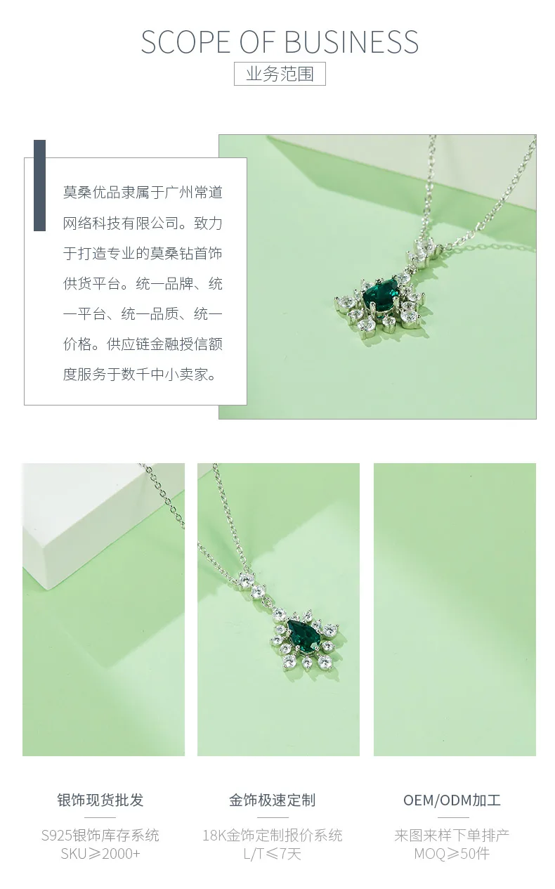 P2019860 Pear Lab-Grown Emerald S925 White-Gold-Plated Silver Necklace Center St