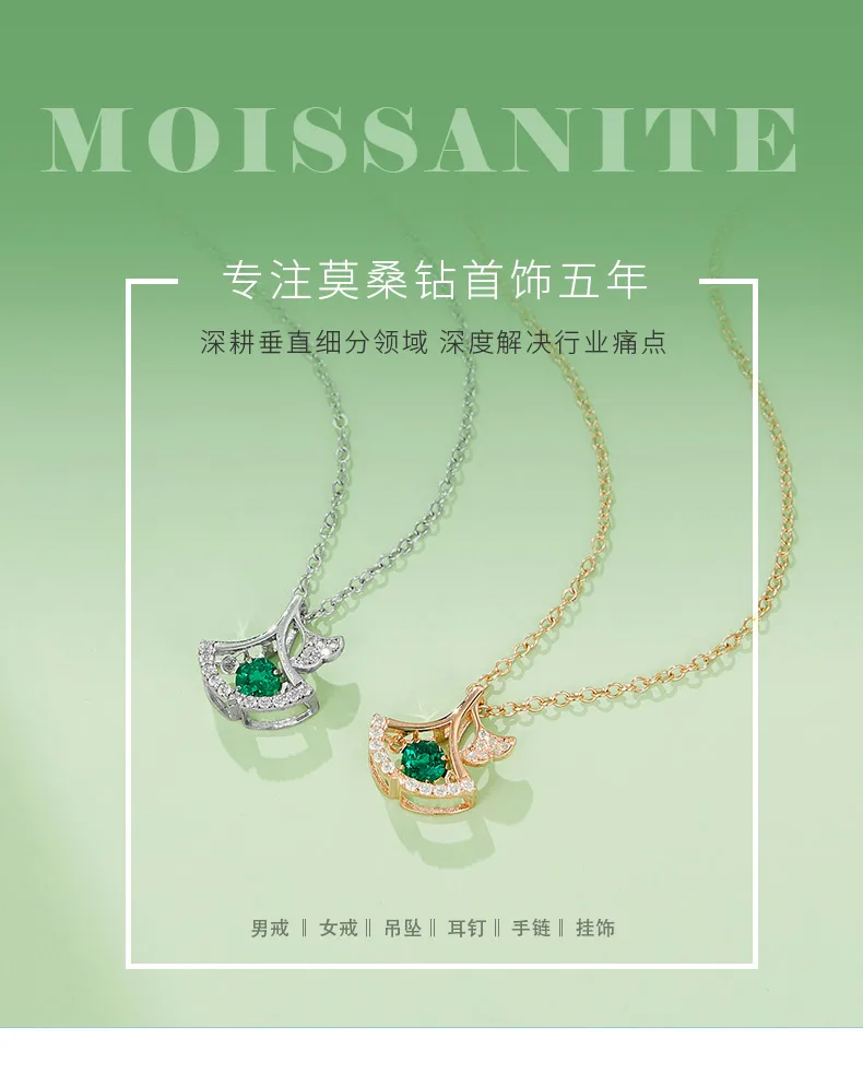 LP0185 Round Lab-Grown Emerald S925 White-Gold-Plated Silver/ Rose Gold Necklace