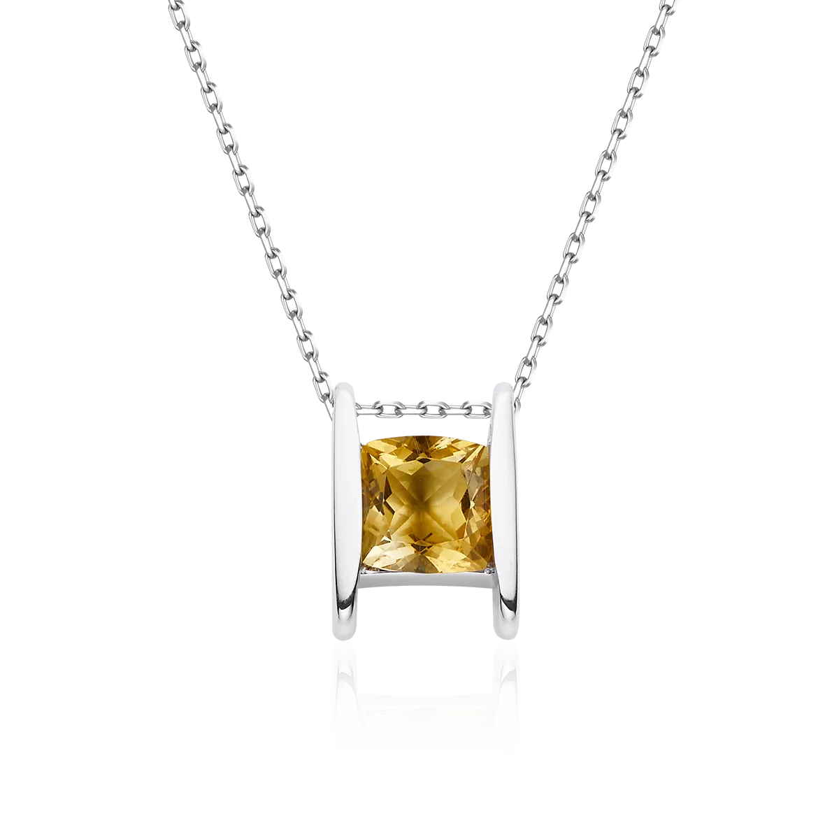 302412/N812172S925 S925 Silver 18K White Gold Garnet/ Amethyst/ Topaz Necklace