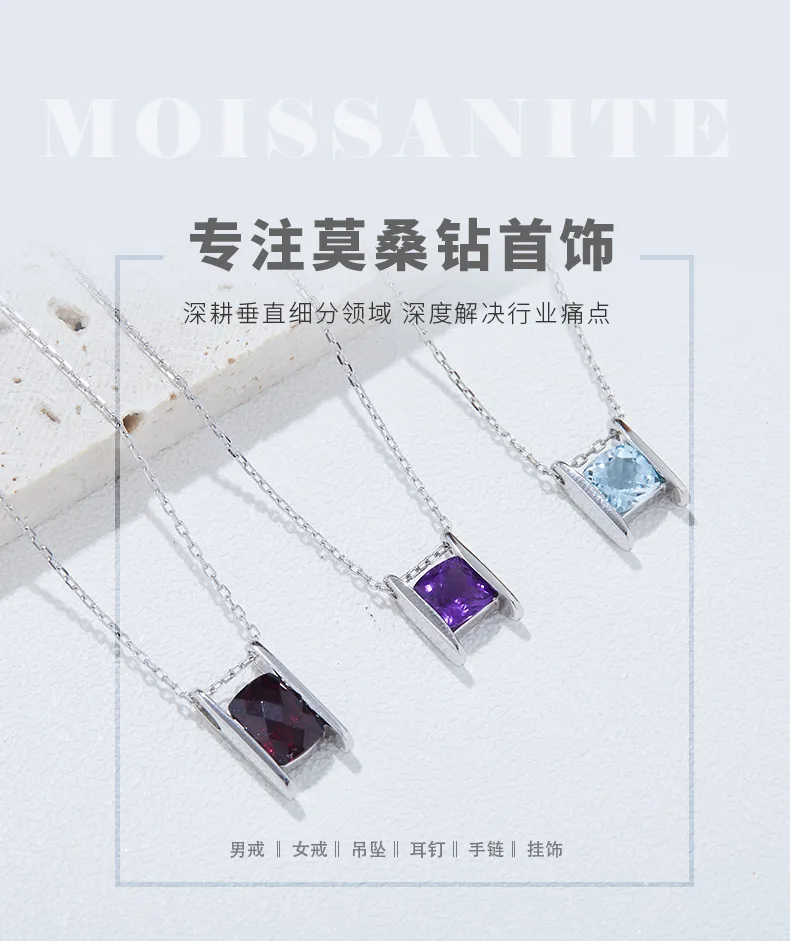 302412/N812172S925 S925 Silver 18K White Gold Garnet/ Amethyst/ Topaz Necklace d