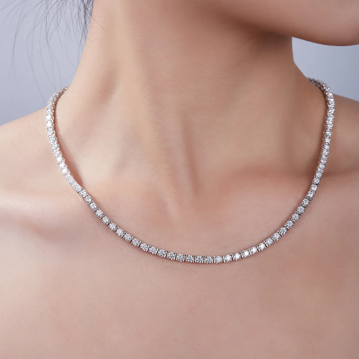 Classic Ox Tennis Bracelet S925 Silver 18K White Gold Moissanite D