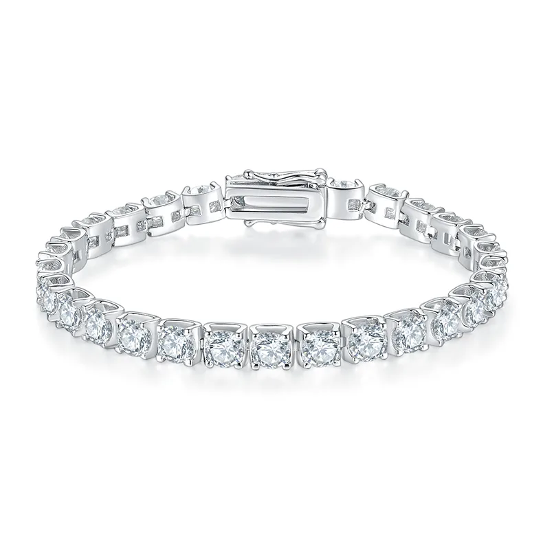 Classic Ox Tennis Bracelet S925 Silver 18K White Gold Moissanite D