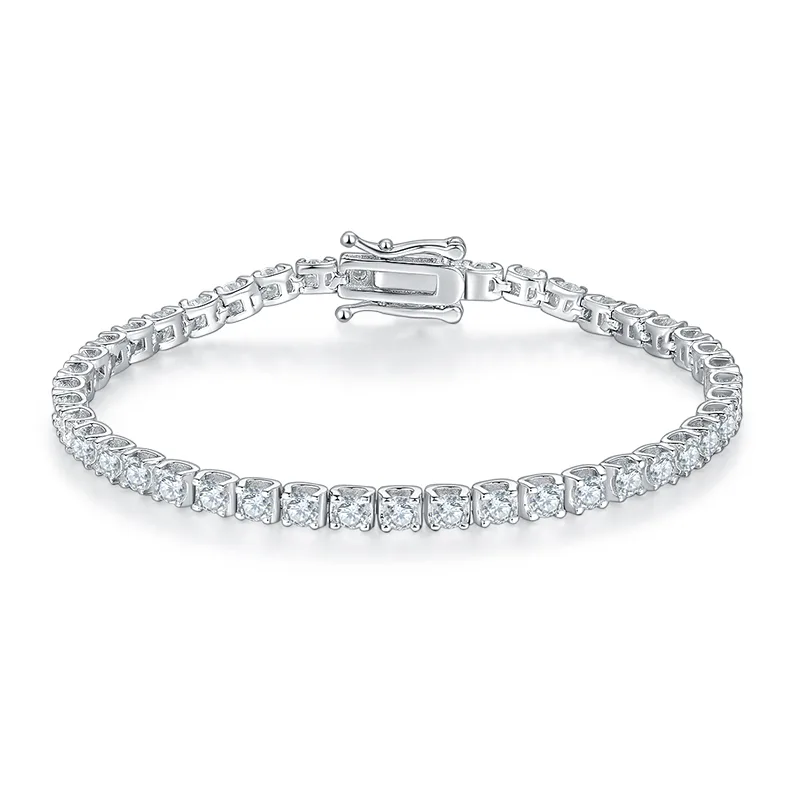 Classic Ox Tennis Bracelet S925 Silver 18K White Gold Moissanite D