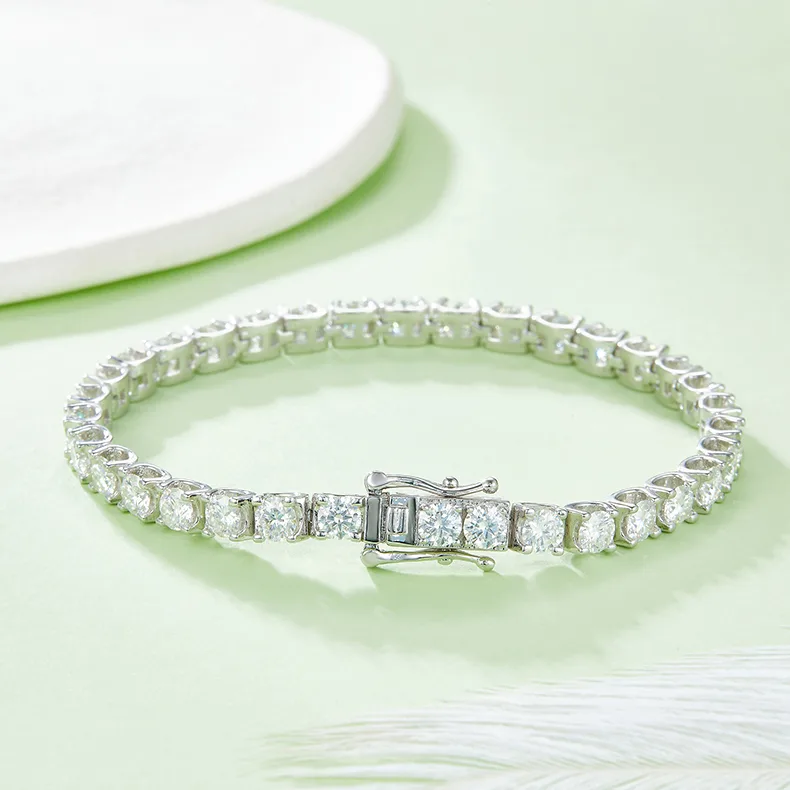 Classic Ox Tennis Bracelet S925 Silver 18K White Gold Moissanite D
