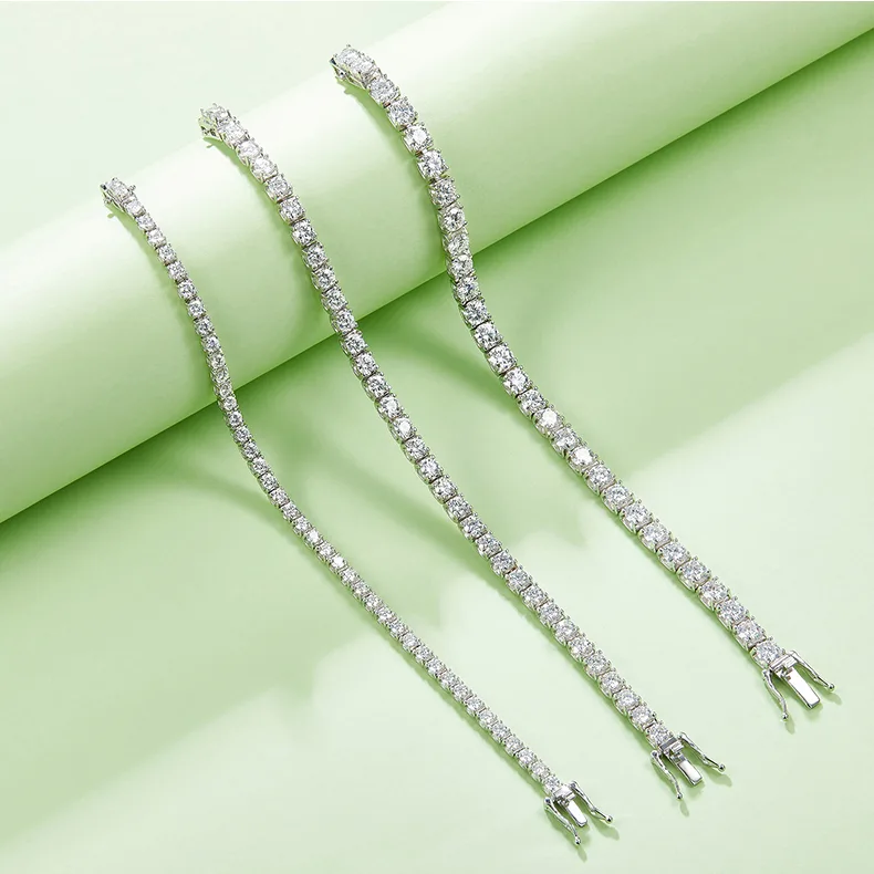 Classic Ox Tennis Bracelet S925 Silver 18K White Gold Moissanite D
