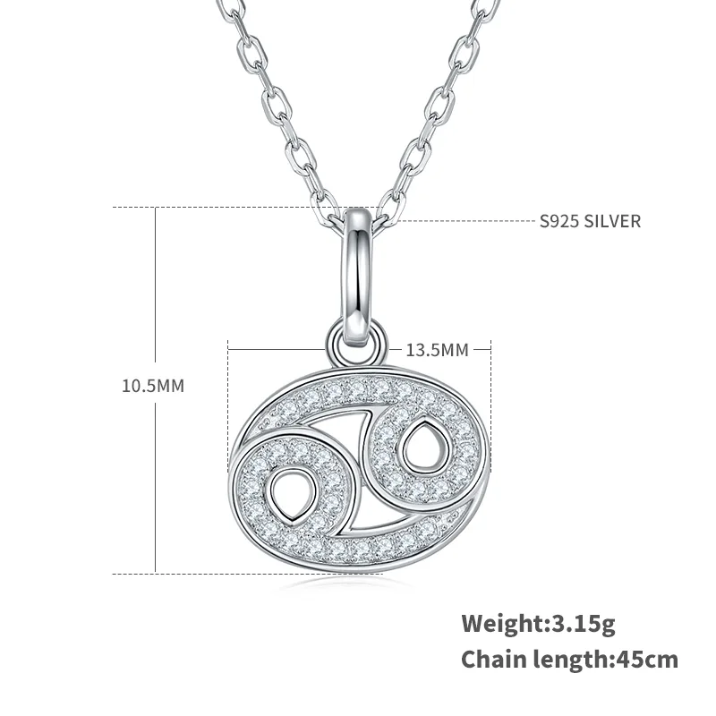 Zodiac Signs Series Cancer Moissanite Necklace