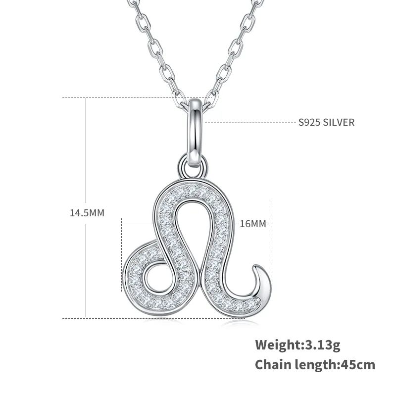 Zodiac Signs Series Leo Moissanite Necklace