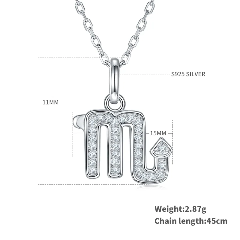 Zodiac Signs Series Scorpio Moissanite Necklace