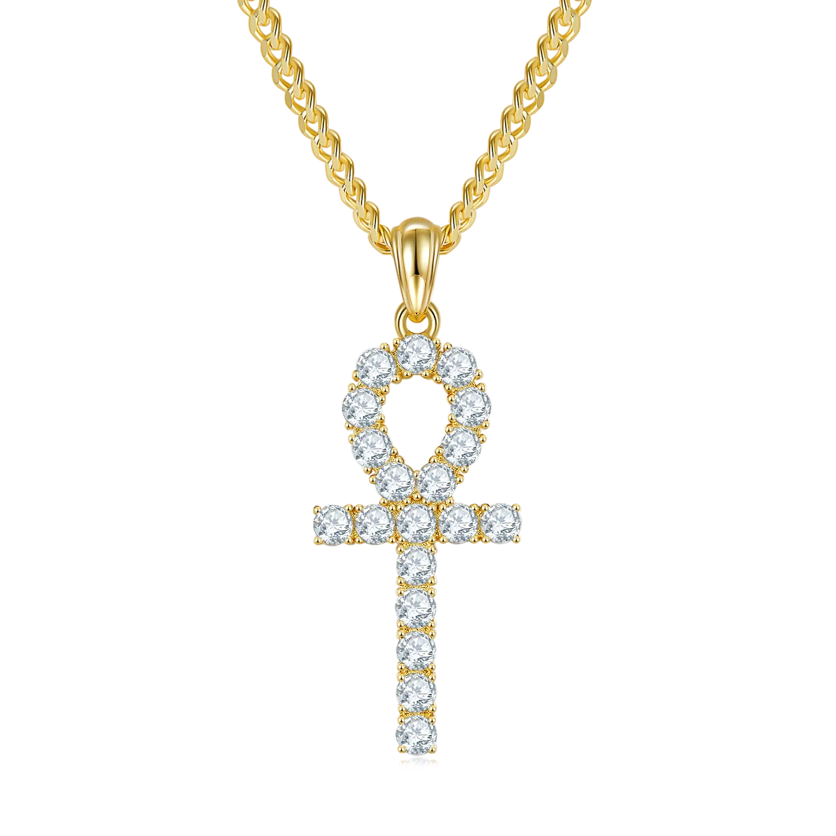 Fashion Cross Necklace S925 Silver Pendant Moissanite 3.0mmD