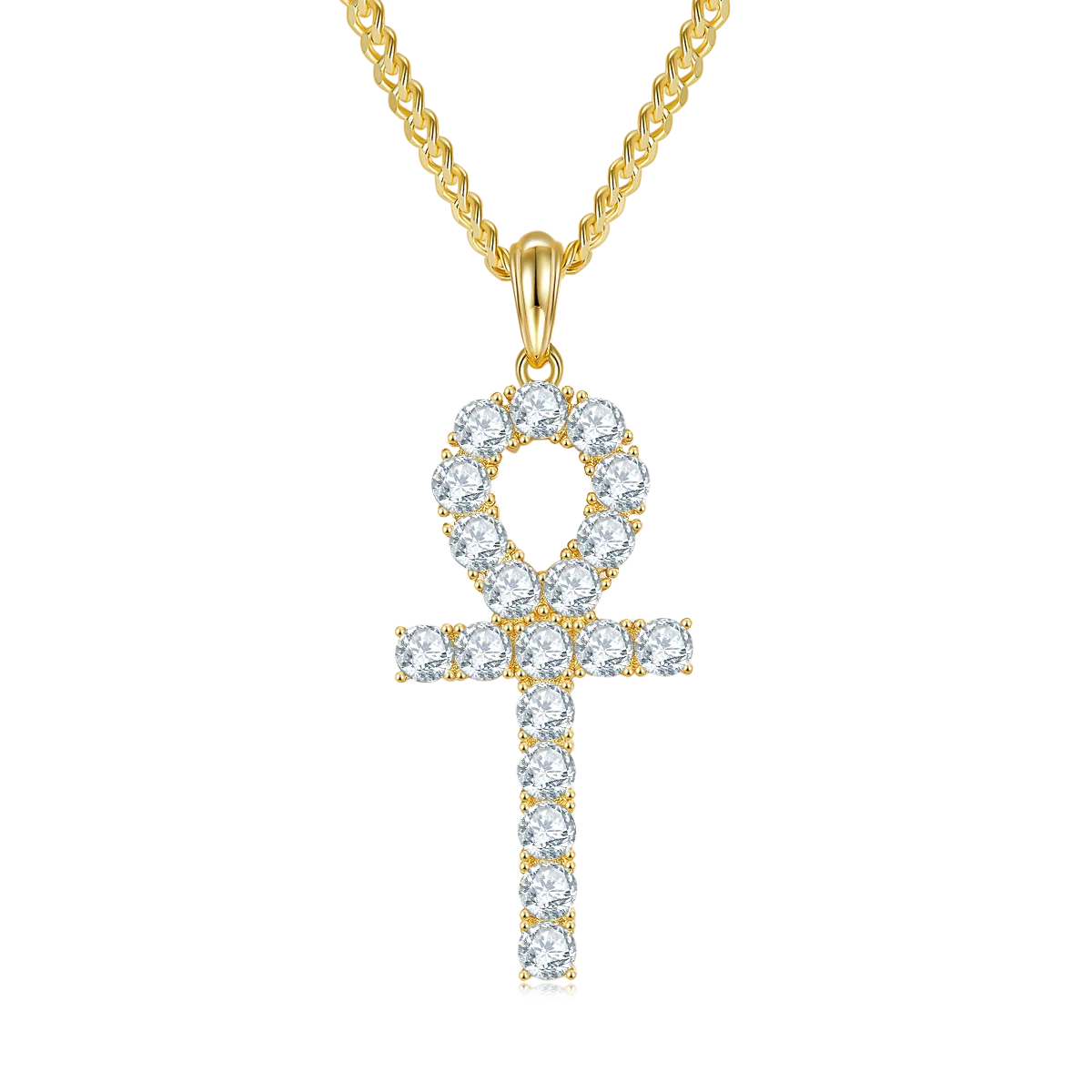 Fashion Cross Necklace S925 Silver Pendant Moissanite 4.0mmD