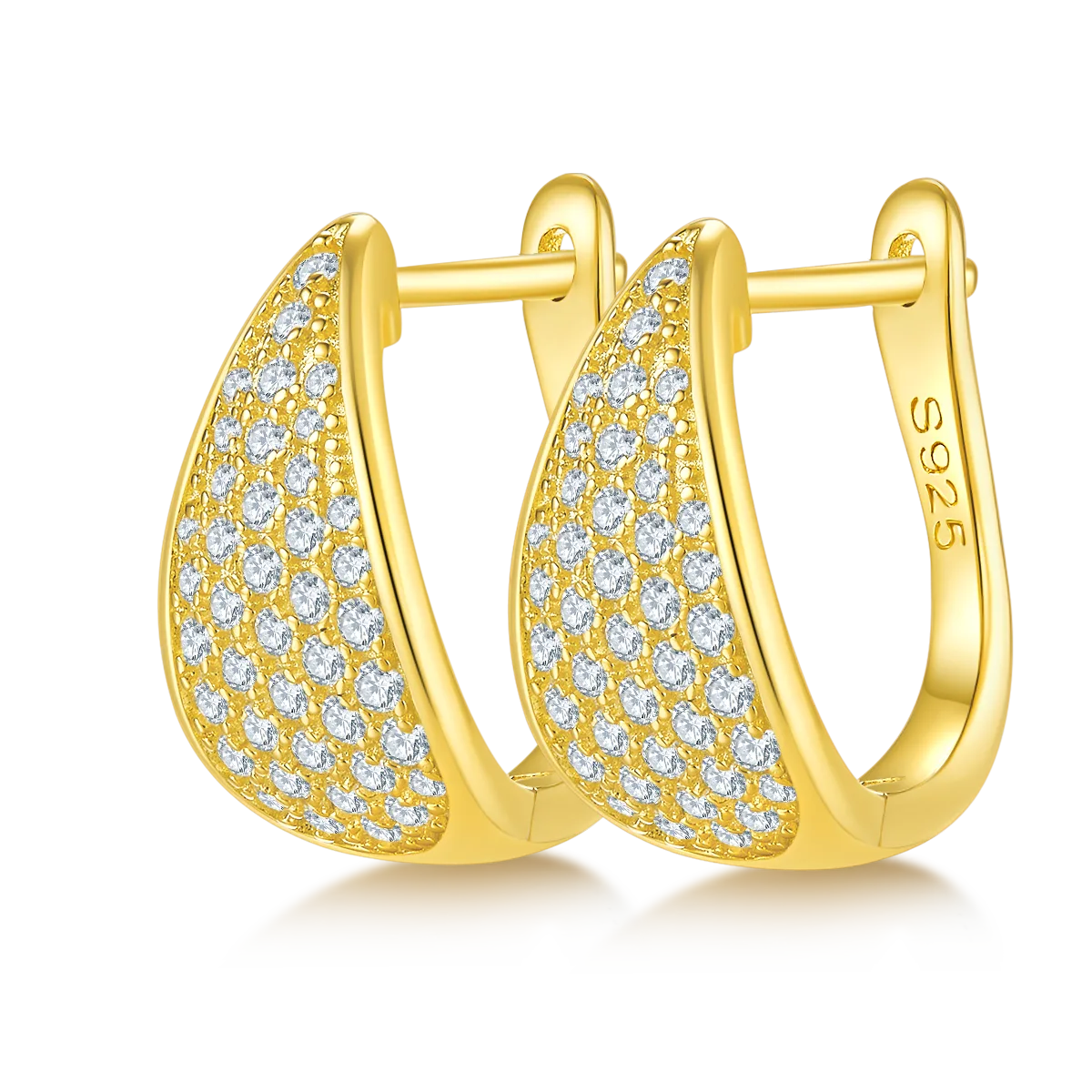Row Half Earrings S925 Silver Moissanite Melee D 0.57CT