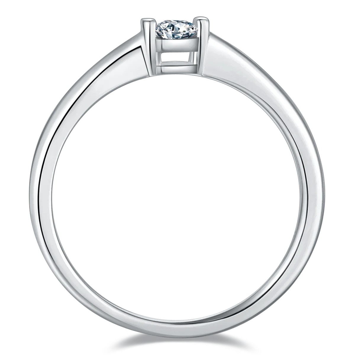 Minimalist Rectangle S925 White-Gold-Plated Silver Moissanite Engagement Ring Women's Ring 0.5ct D