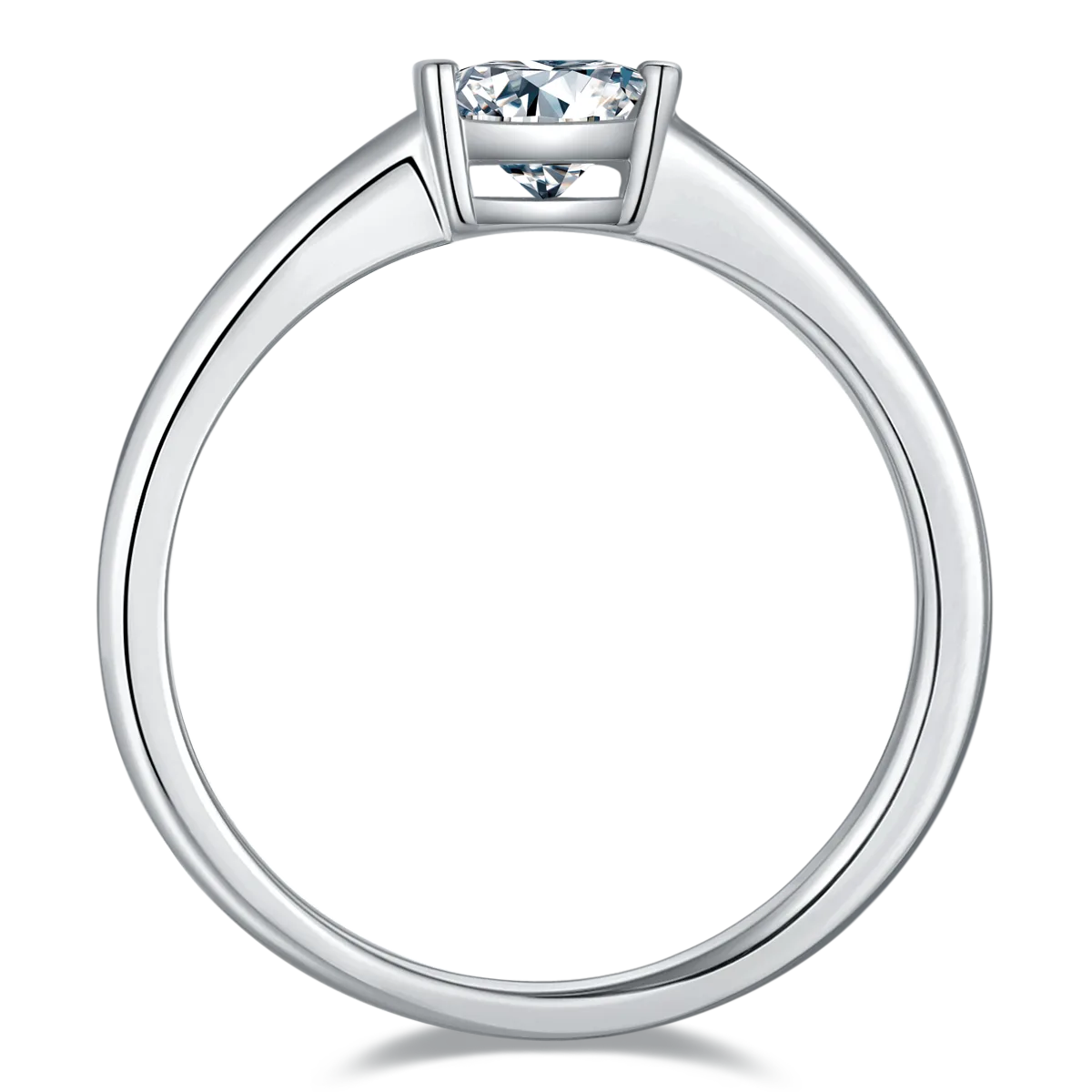 Minimalist Square S925 White-Gold-Plated Silver Moissanite Engagement Ring Women's Ring 0.5ct D