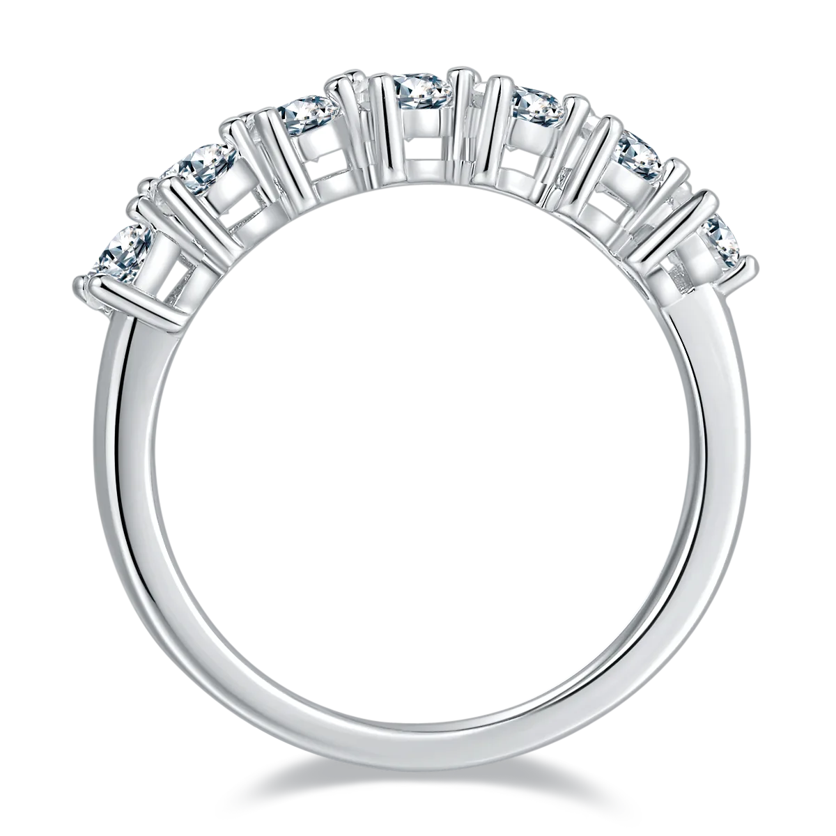Pear Band Ring S925 White-Gold-Plated Silver Moissanite Anniversary Ring Women's Ring 2.1ct D