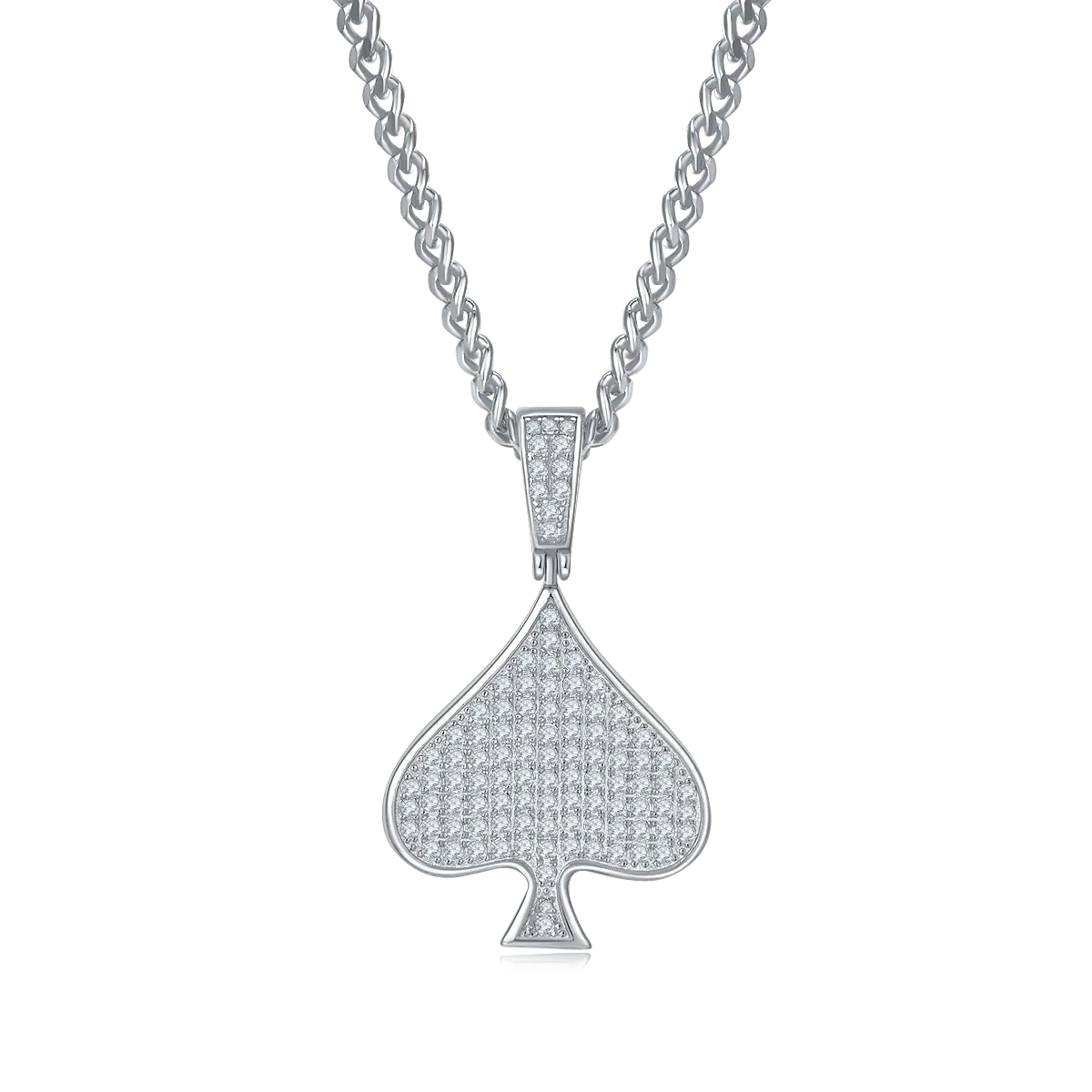 Black Hip-Hop Necklace S925 Silver Pendant Moissanite Melee D 0.78CT