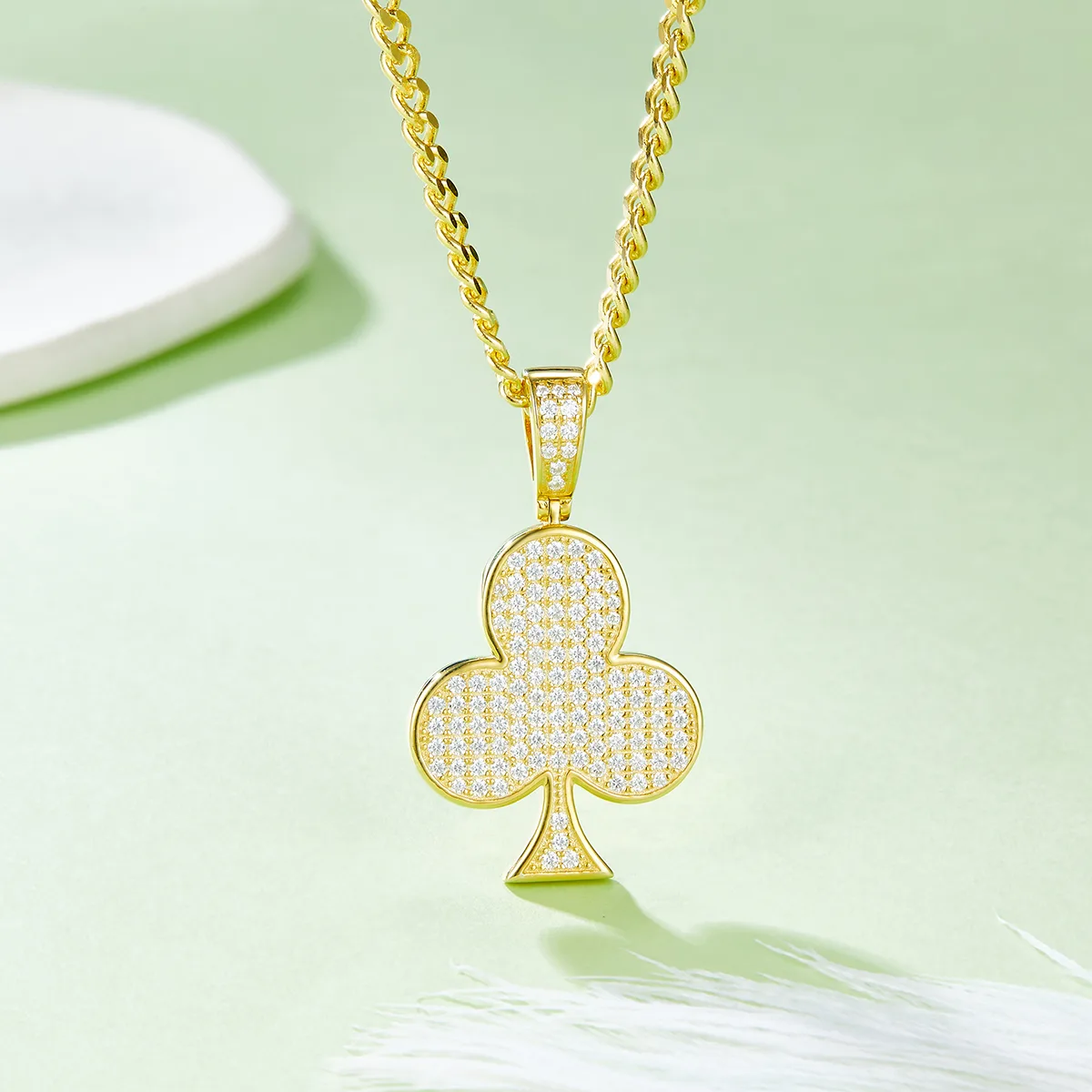 Flower Hip-Hop Necklace S925 Silver Pendant Moissanite Melee D 0.92CT