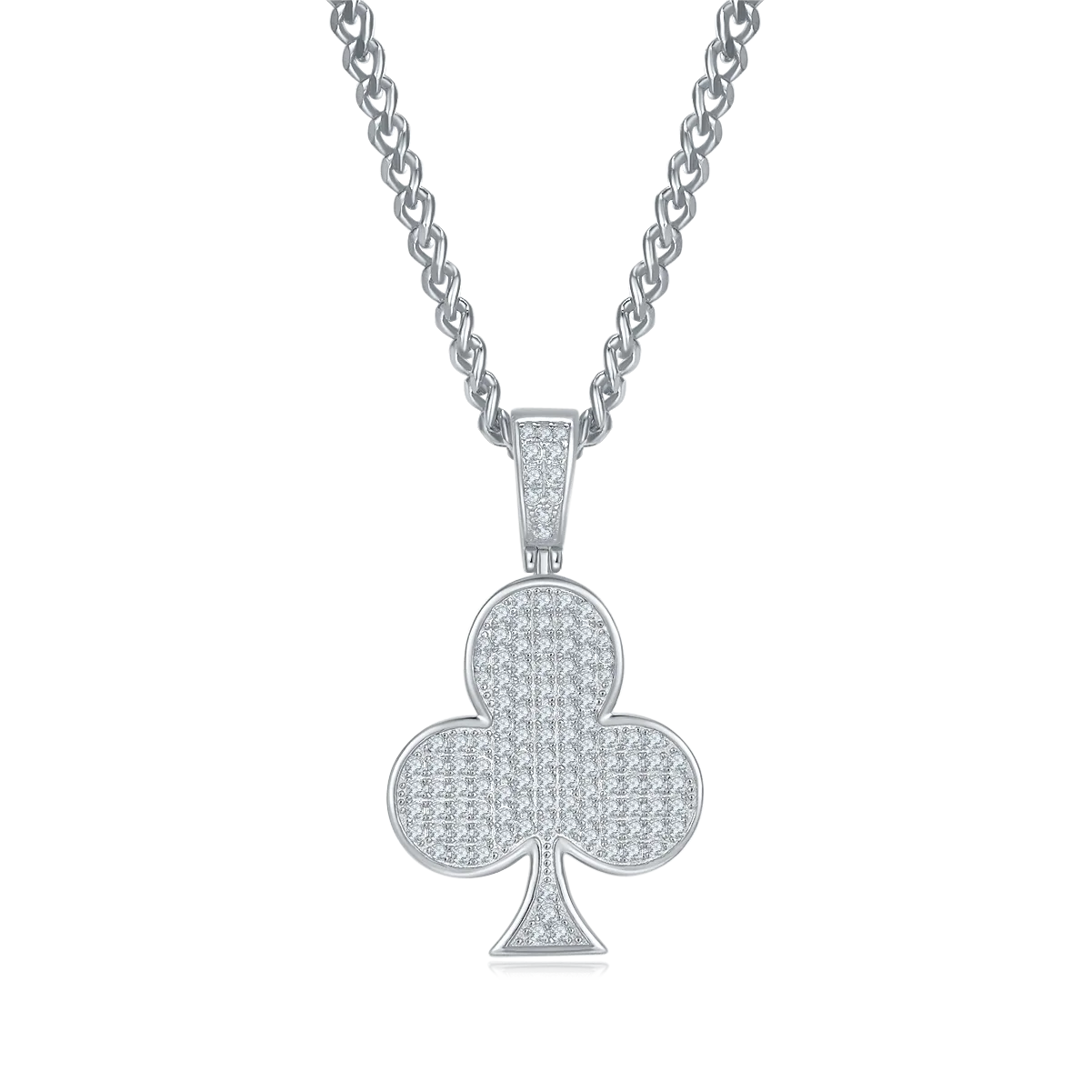 Flower Hip-Hop Necklace S925 Silver Pendant Moissanite Melee D 0.92CT