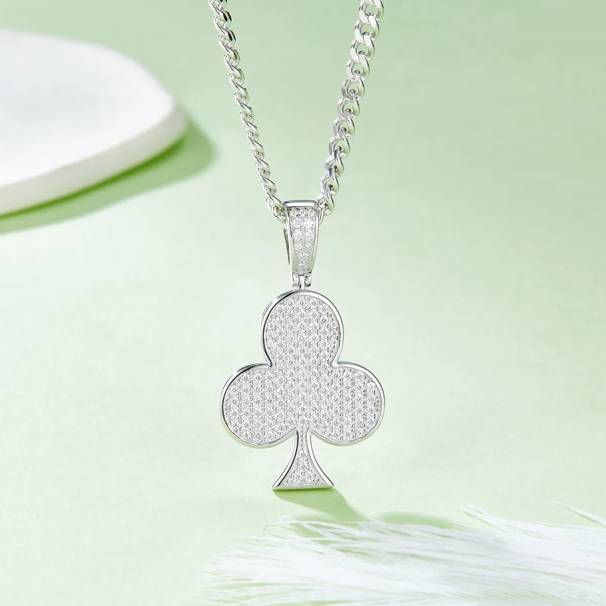 Flower Hip-Hop Necklace S925 Silver Pendant Moissanite Melee D 0.92CT