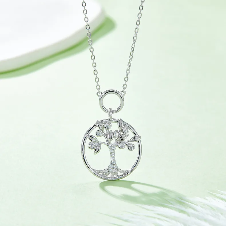S925 Silver Moissanite Necklace D VVS0.11ct