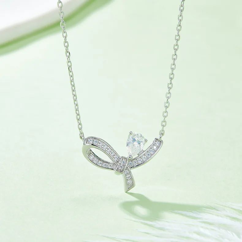 Butterfly S925 Silver Moissanite Necklace D VVS