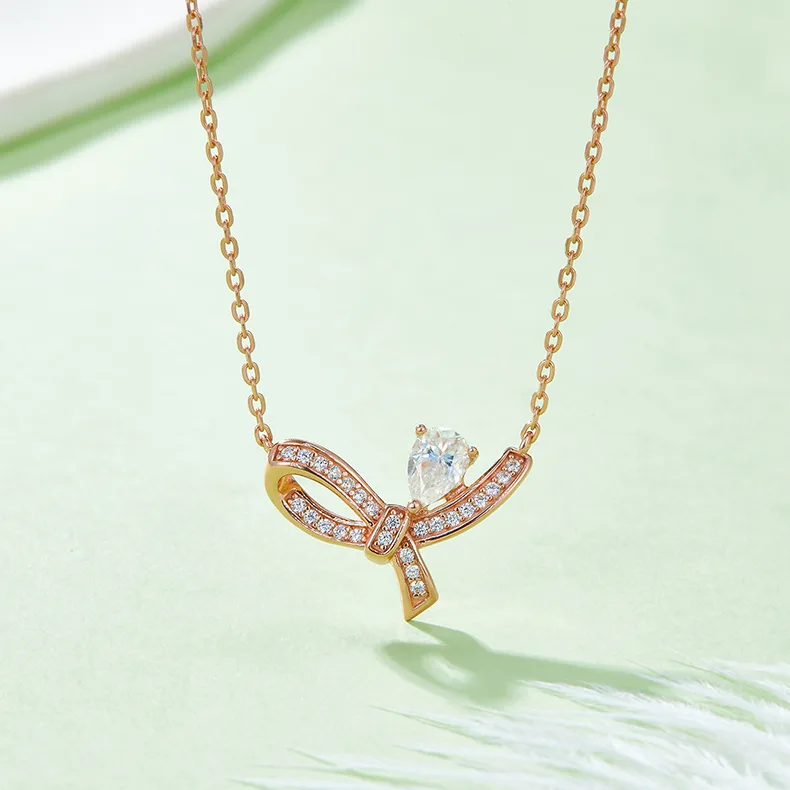 Butterfly S925 Silver Moissanite Necklace D VVS