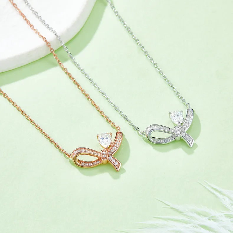 Butterfly S925 Silver Moissanite Necklace D VVS