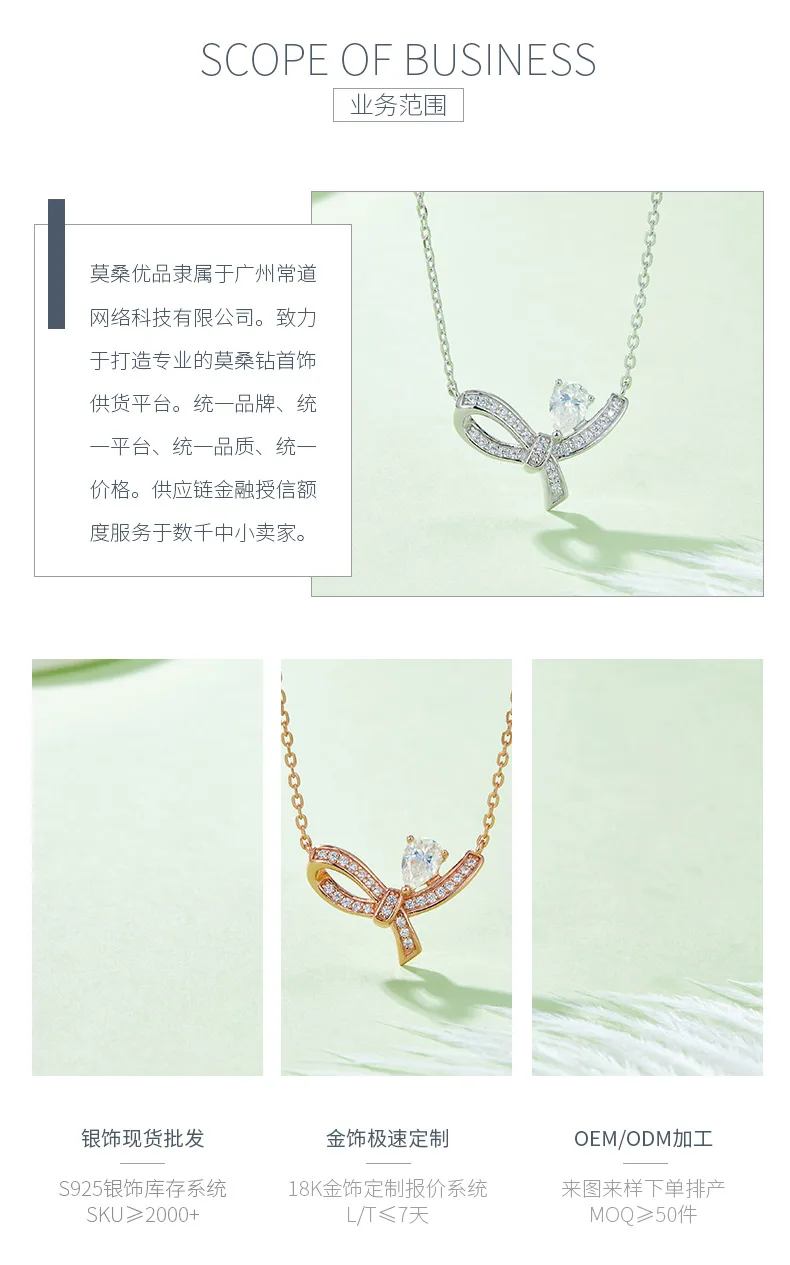 Butterfly S925 Silver Moissanite Necklace D VVS detail 3