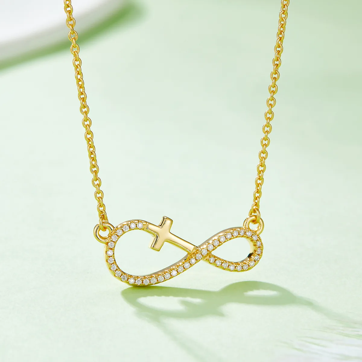 Cross Infinity Pendant S925 Silver Moissanite Melee D 0.17CT