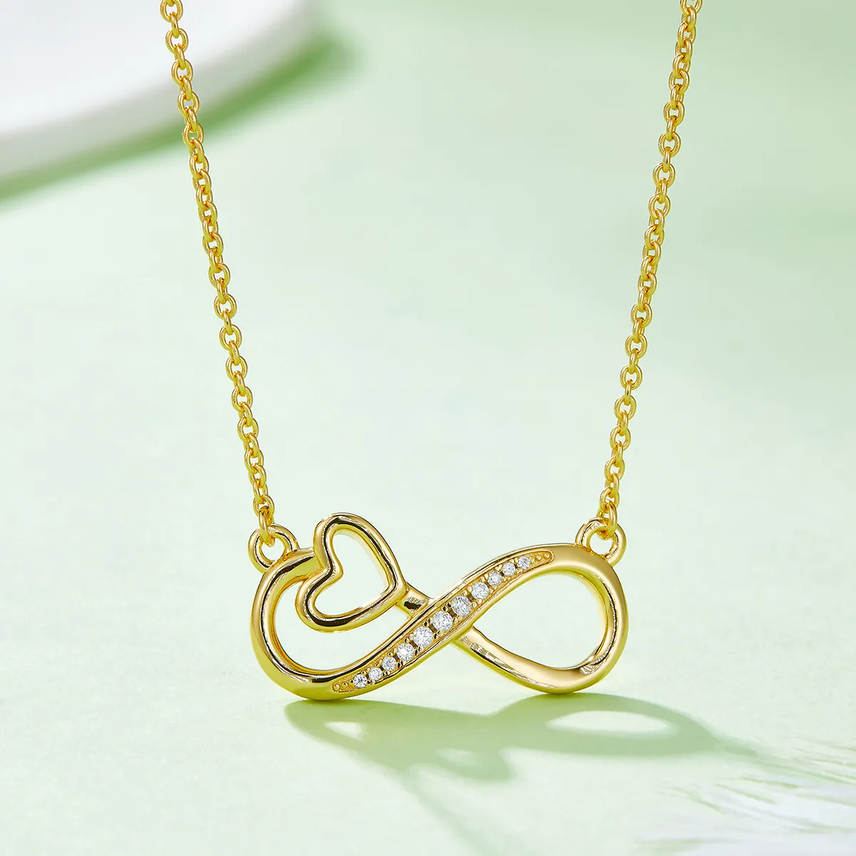 Infinity Pendant S925 Silver Moissanite Melee D 0.1CT - K021A