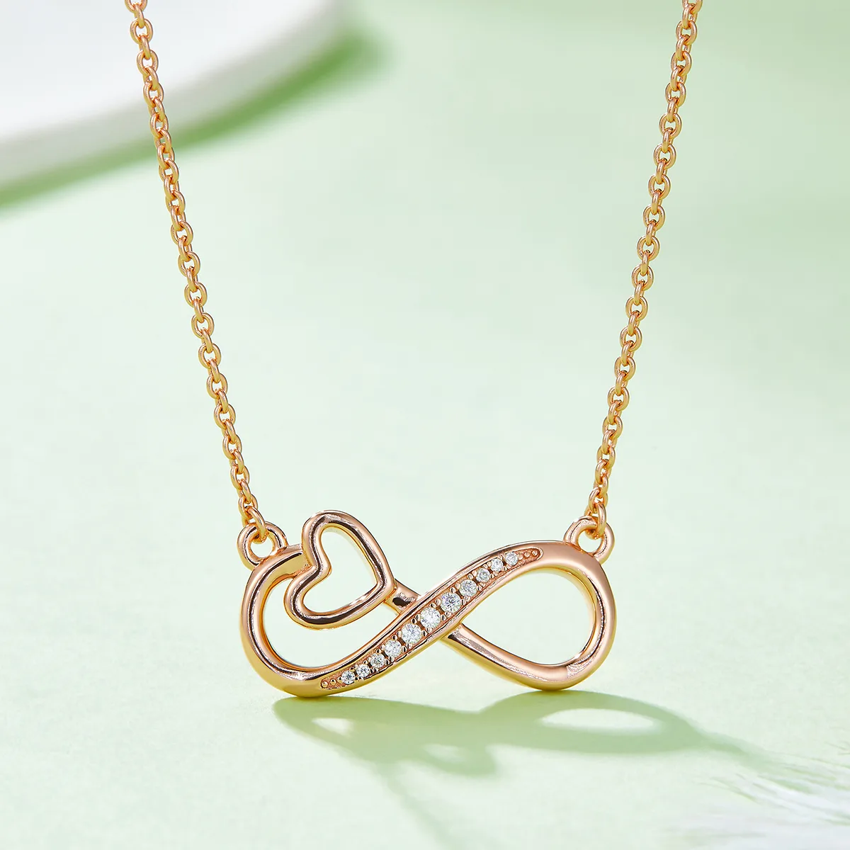 Infinity Pendant S925 Silver Moissanite Melee D 0.1CT - K021A