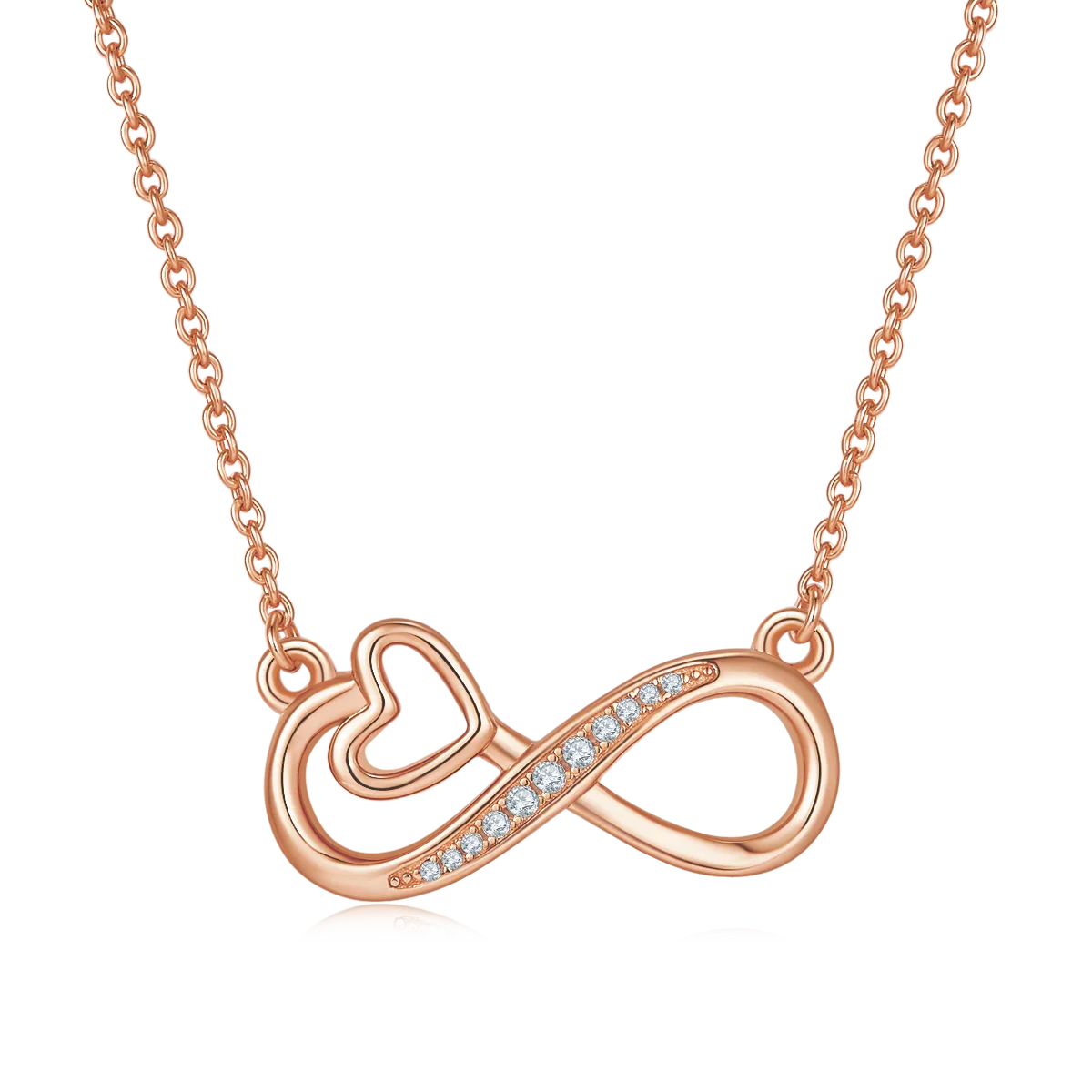 Infinity Pendant S925 Silver Moissanite Melee D 0.1CT - K021A