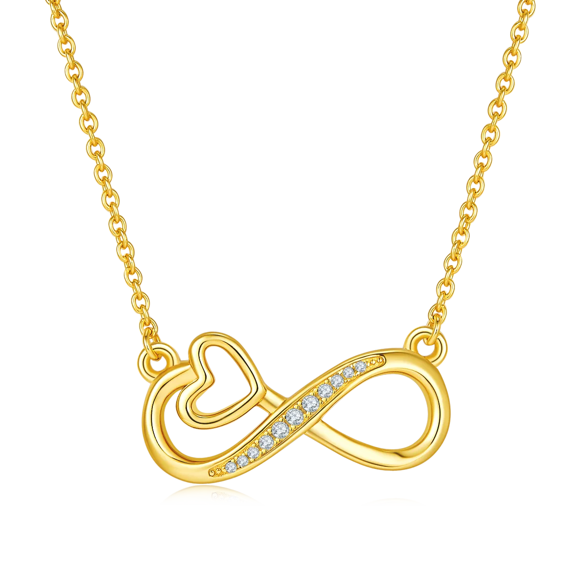 Infinity Pendant S925 Silver Moissanite Melee D 0.1CT - K021A