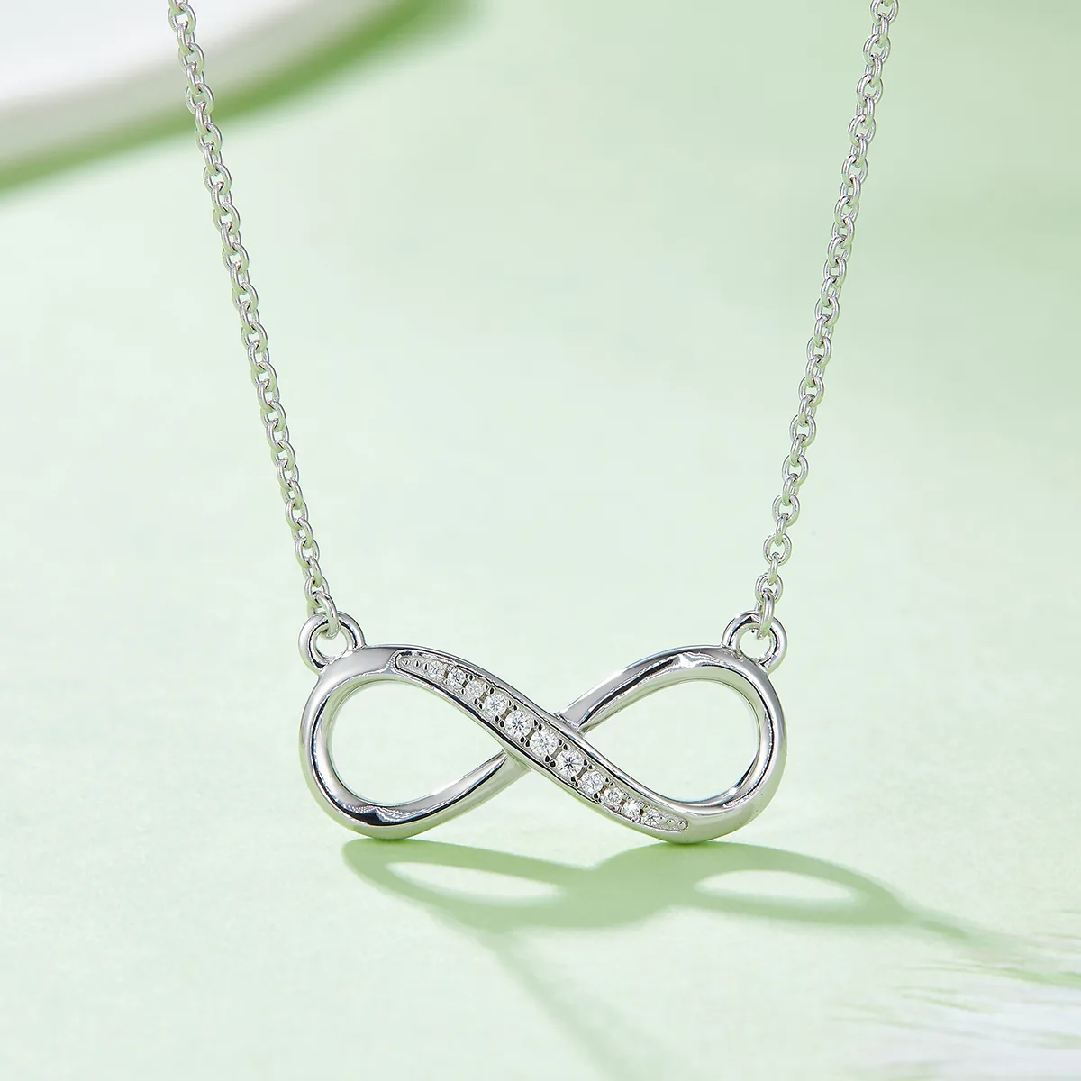Infinity Pendant S925 Silver Moissanite Melee D 0.1CT - K022A