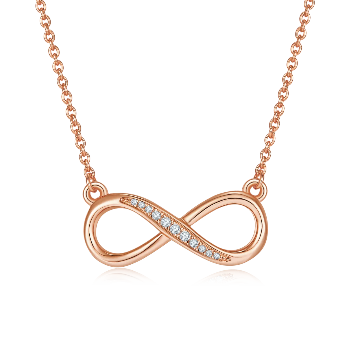 Infinity Pendant S925 Silver Moissanite Melee D 0.1CT - K022A