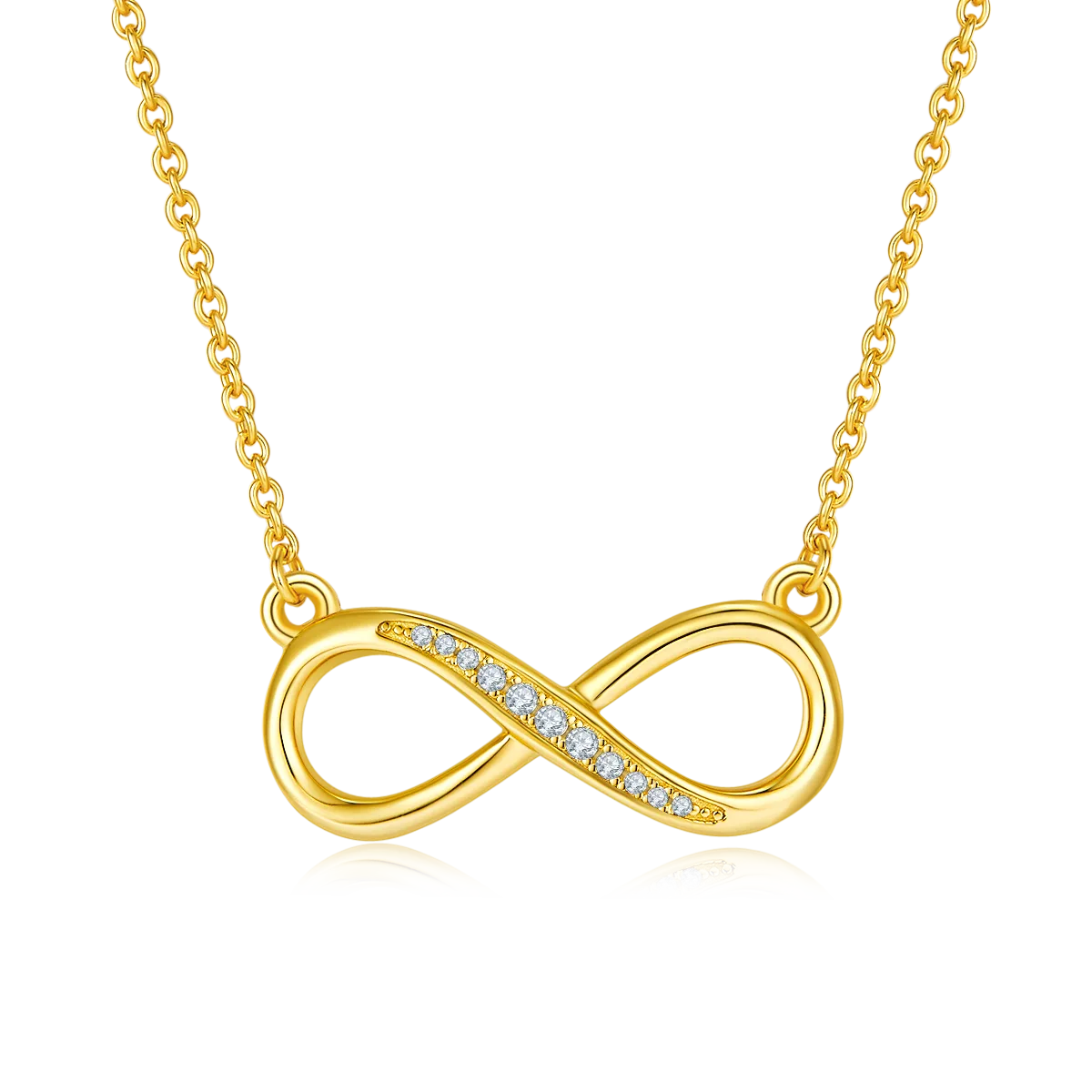 Infinity Pendant S925 Silver Moissanite Melee D 0.1CT - K022A