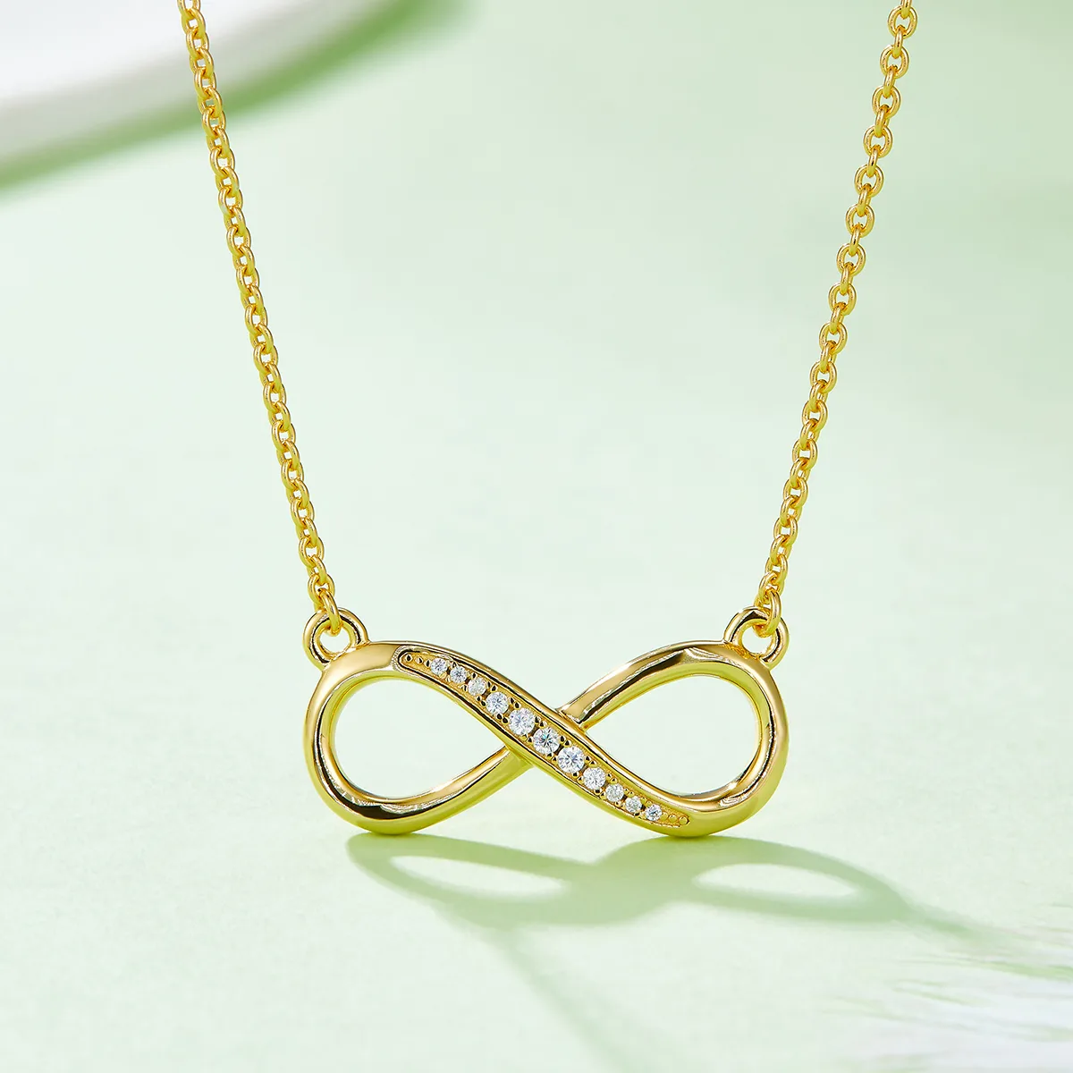 Infinity Pendant S925 Silver Moissanite Melee D 0.1CT - K022A