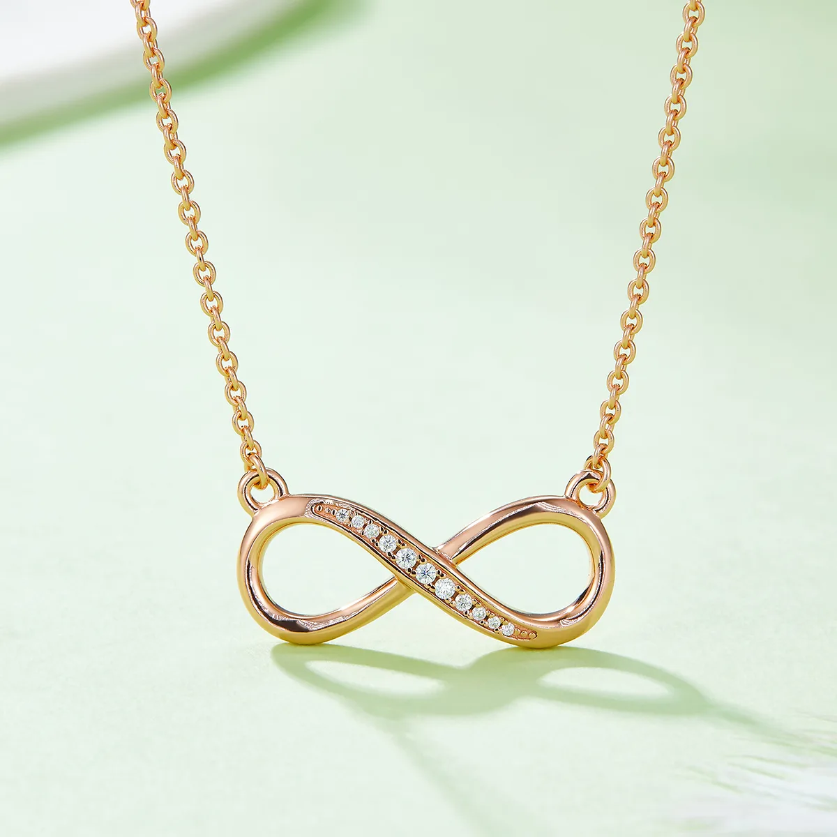 Infinity Pendant S925 Silver Moissanite Melee D 0.1CT - K022A