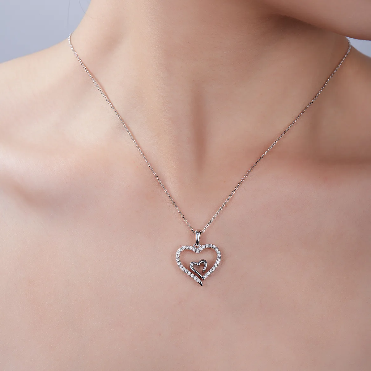 Core Heart Pendant S925 Silver Moissanite Melee D 0.32CT