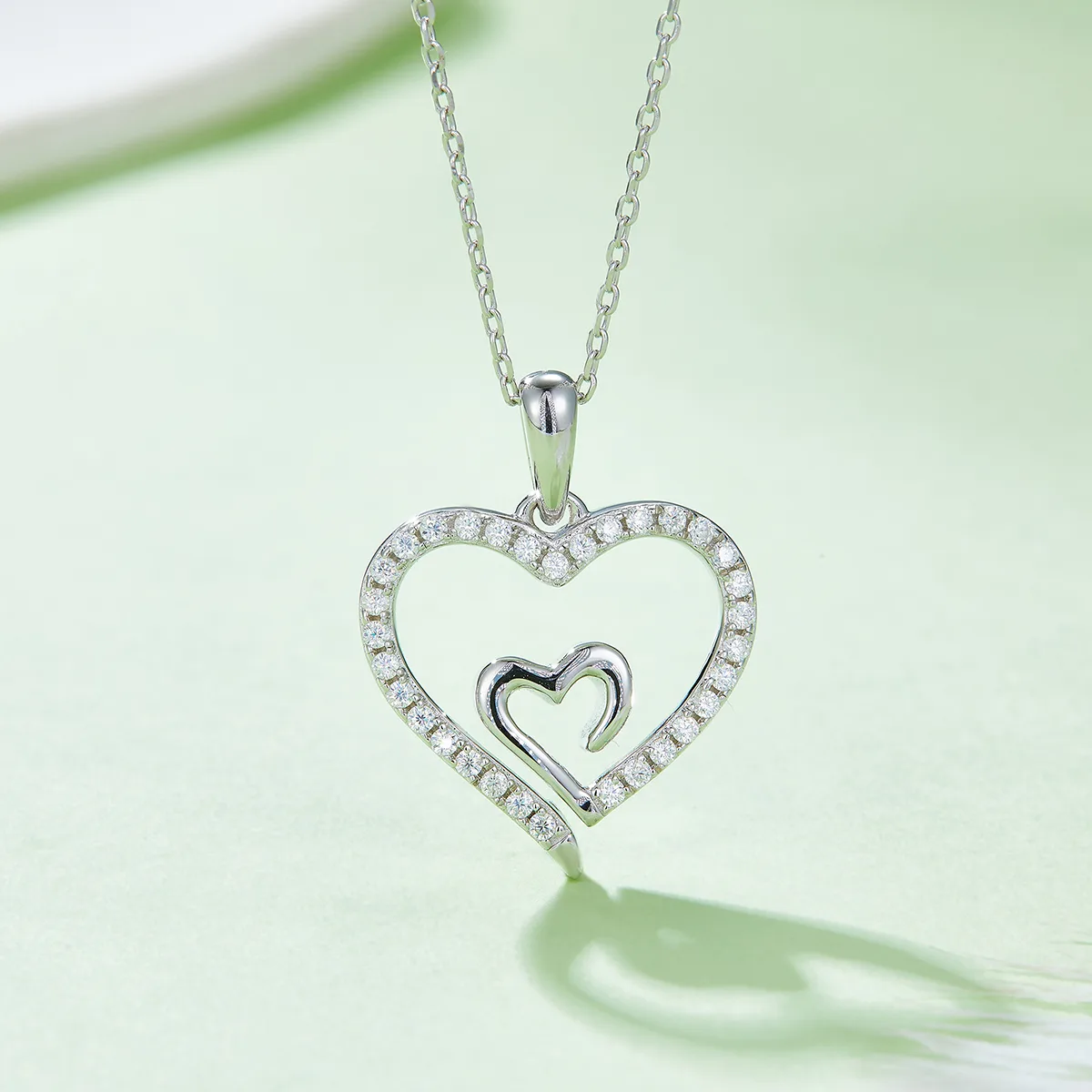 Core Heart Pendant S925 Silver Moissanite Melee D 0.32CT