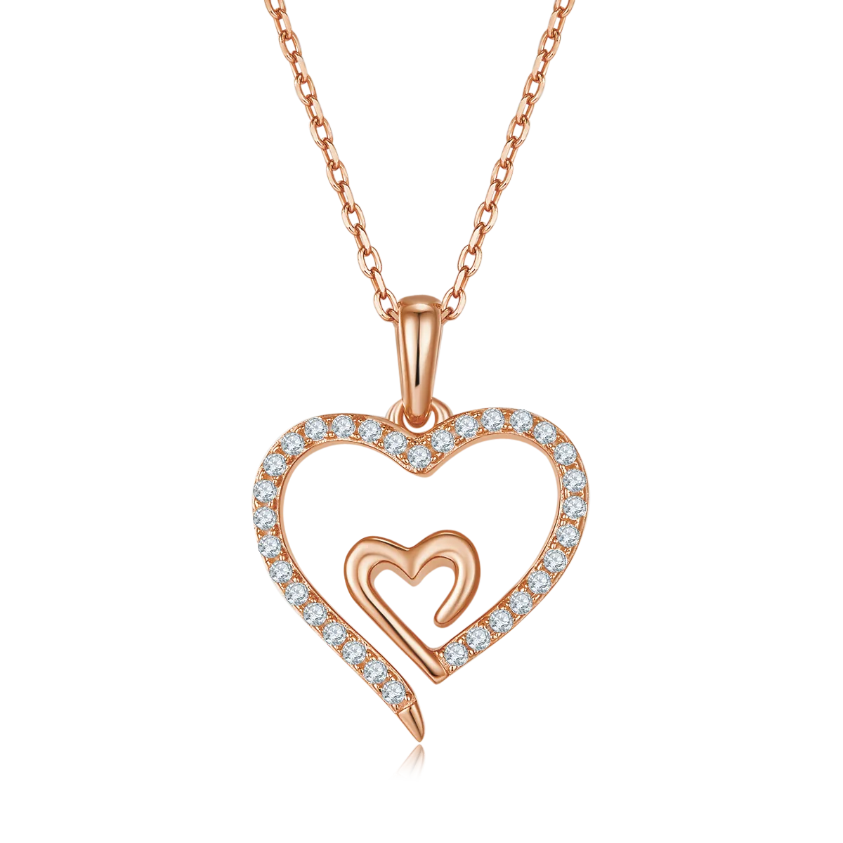Core Heart Pendant S925 Silver Moissanite Melee D 0.32CT
