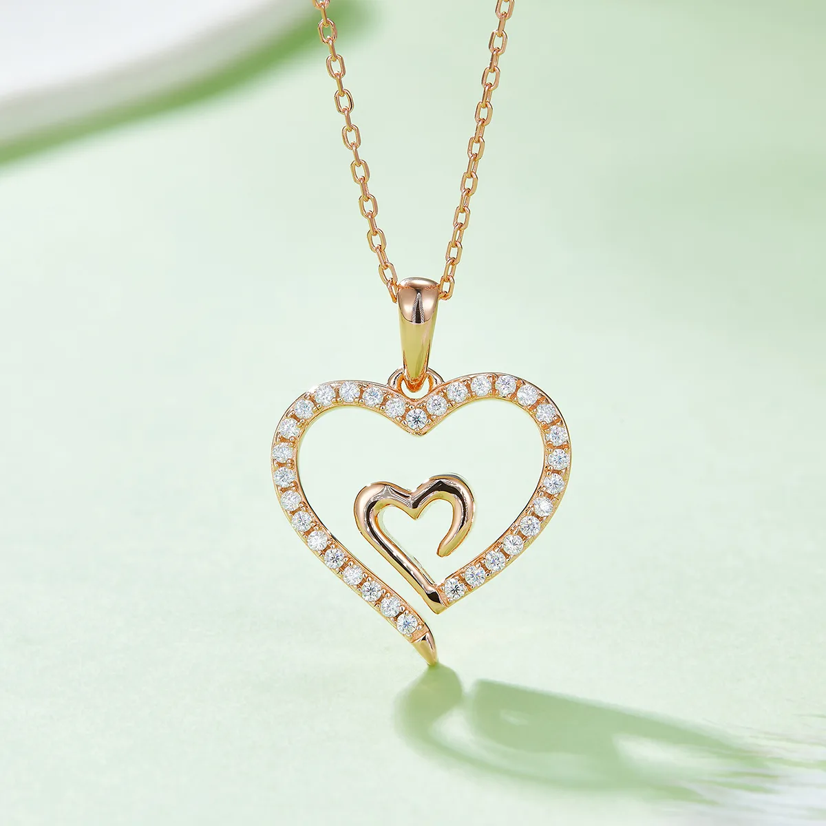 Core Heart Pendant S925 Silver Moissanite Melee D 0.32CT