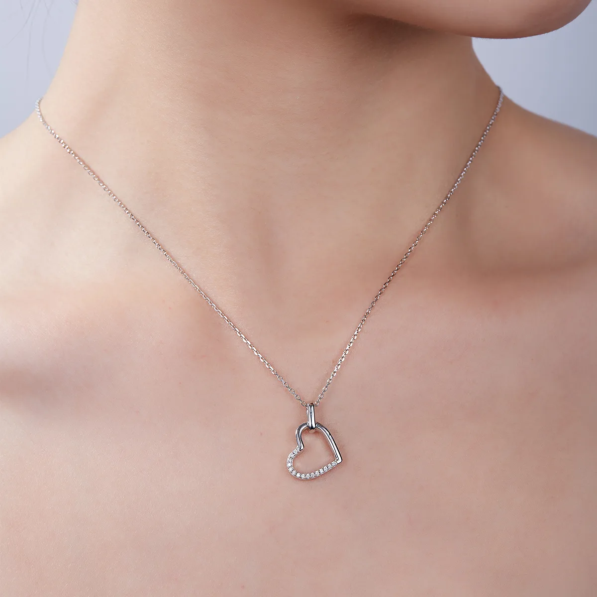 Core Heart Pendant S925 Silver Moissanite Melee D 0.1CT - K029A