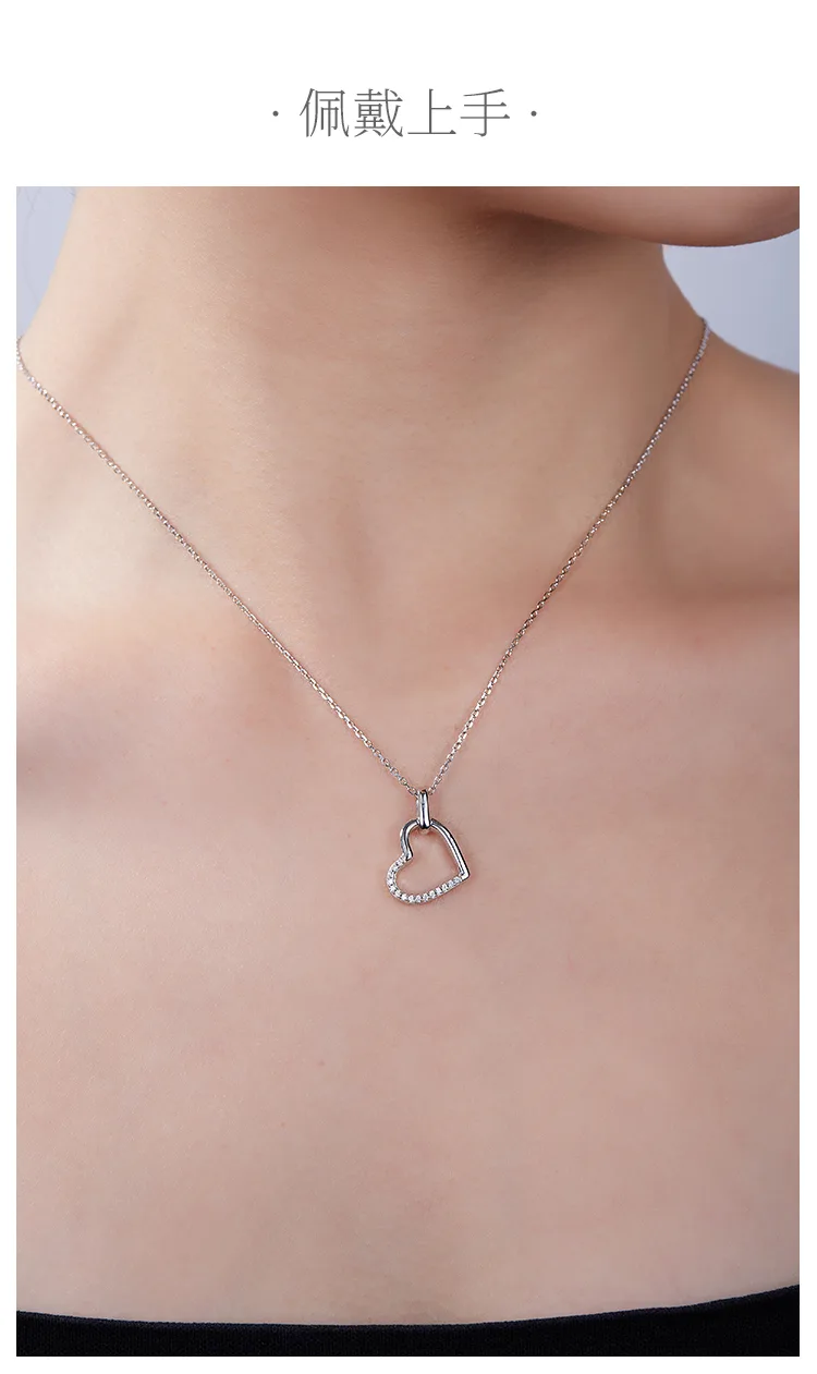 Core Heart Pendant S925 Silver Moissanite Melee D 0.1CT detail 6