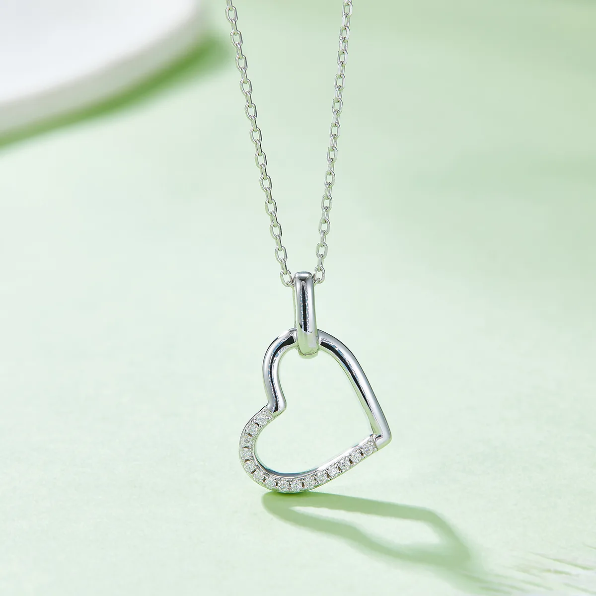 Core Heart Pendant S925 Silver Moissanite Melee D 0.1CT - K029A