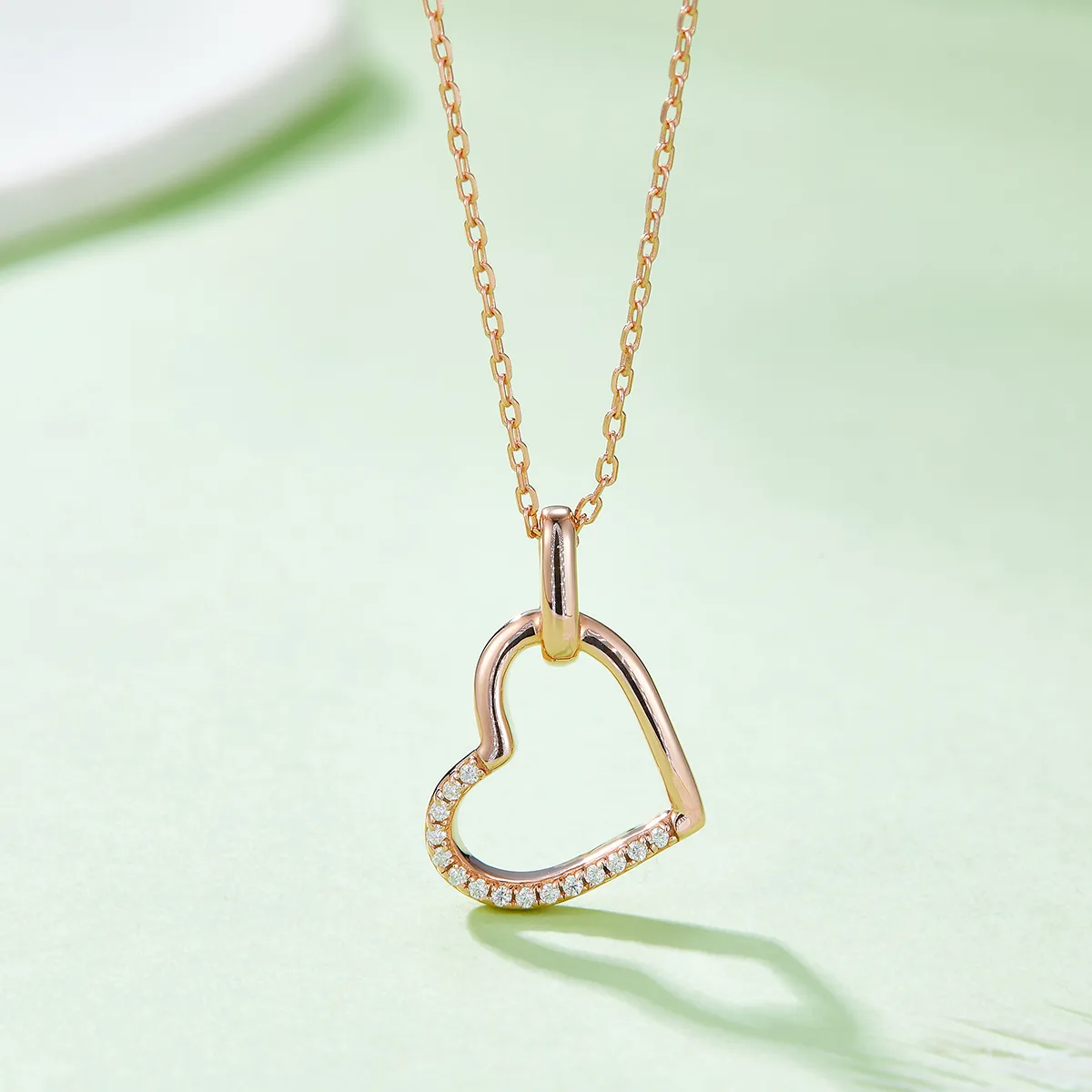 Core Heart Pendant S925 Silver Moissanite Melee D 0.1CT - K029A