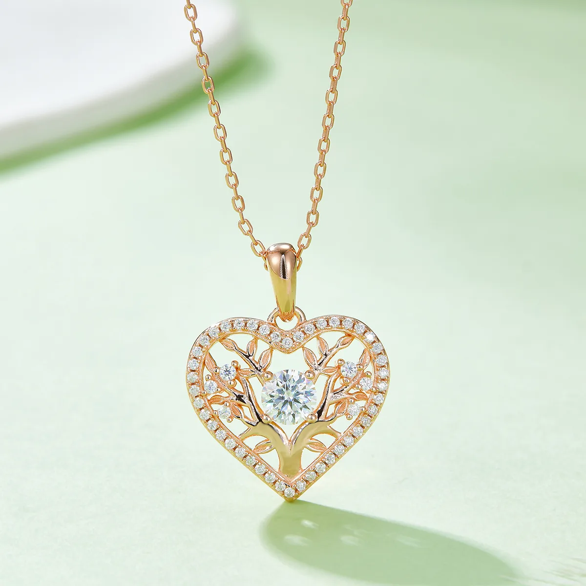 Heart Pendant S925 Silver Moissanite Melee D 0.78CT