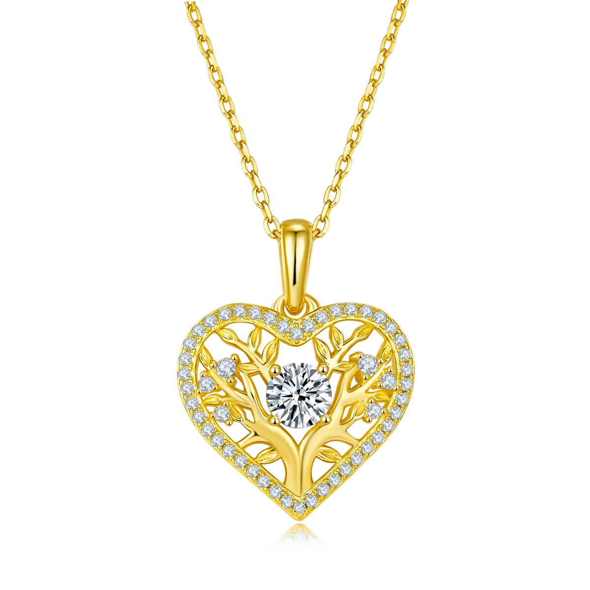 Heart Pendant S925 Silver Moissanite Melee D 0.78CT