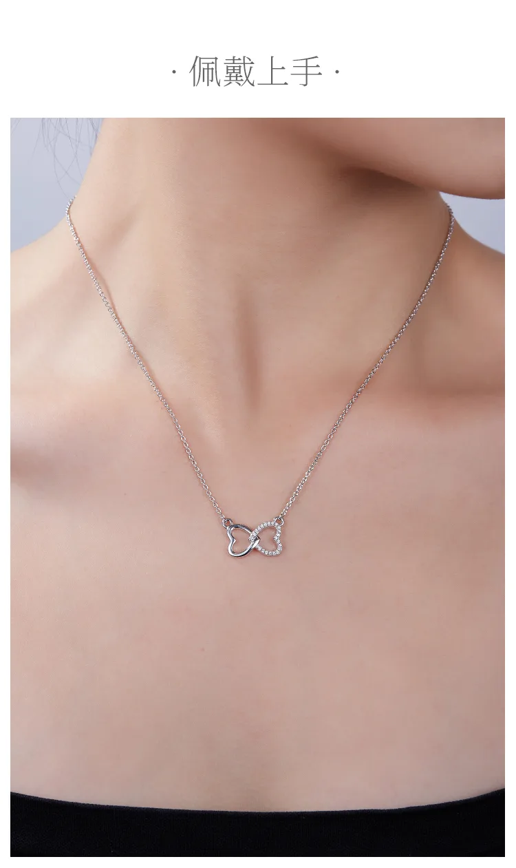Core Heart Pendant S925 Silver Moissanite Melee D 0.1CT detail 6
