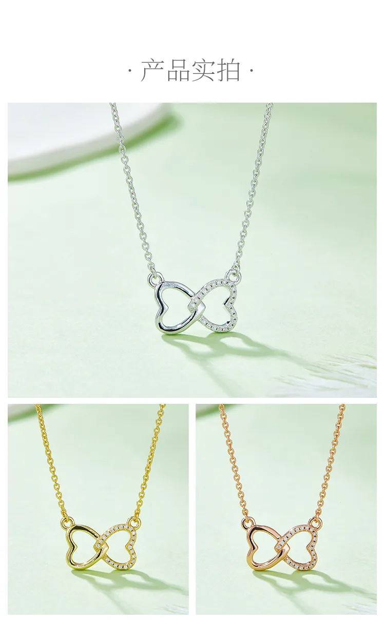 Core Heart Pendant S925 Silver Moissanite Melee D 0.1CT detail 4